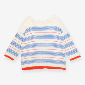  Striped Knit Sweater Cream Blue Red