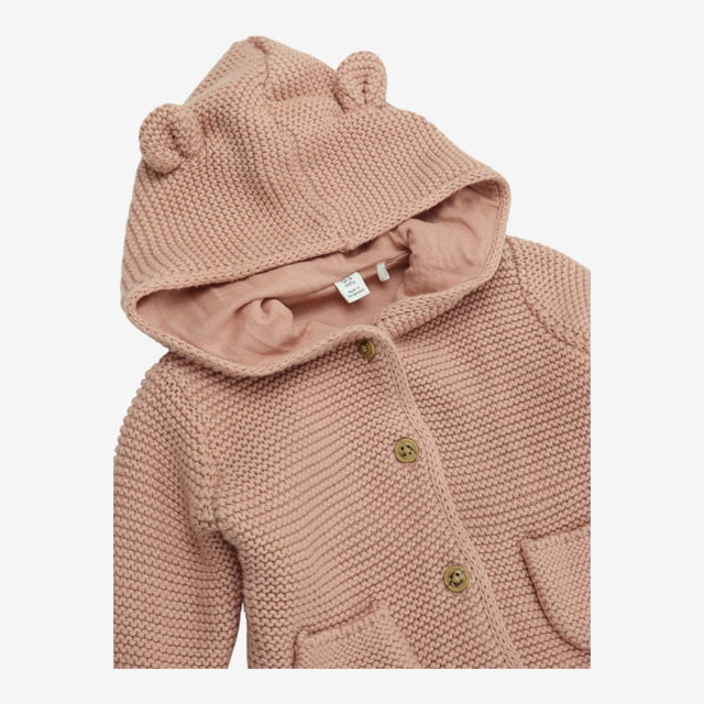 Rose Pink Hooded Cardigan with Ears