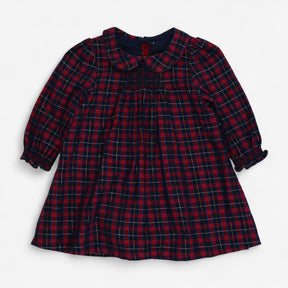 Dress Smocked Tartan with Gold
