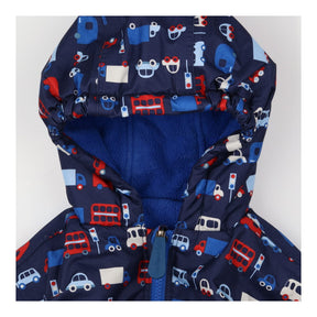 Coat navy vehicles reversible