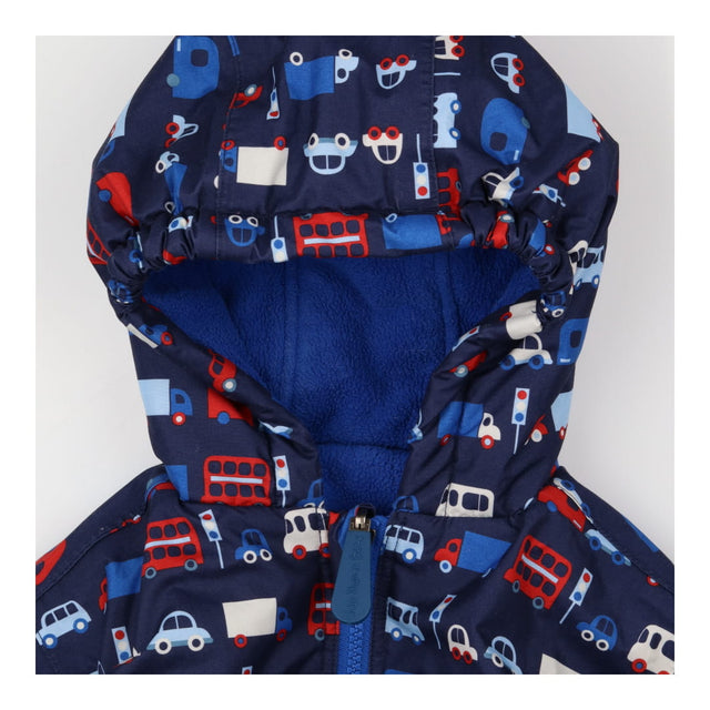 Coat navy vehicles reversible