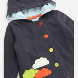Hoody jacket navy Jersey  rainclouds 