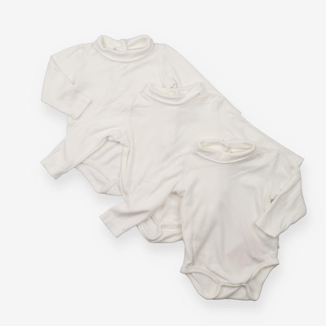 White Rollneck 3pc Bodysuits