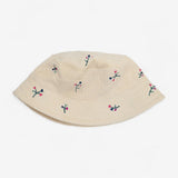 Cord Cream Winter Bucket Hat Floral Print