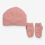 Pink Knit Hat and Mittens