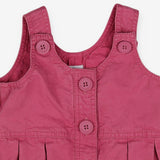 Woven Dungarees Pink with Big Pink Buttons and Sid