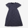 Nursing Dress Navy White Spot Floaty Sleeve Midi