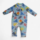 Sunsuit and Hat Blue Sea Creatures