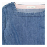Dress Morrab Blue Denim Cotton Stretch Square Neck