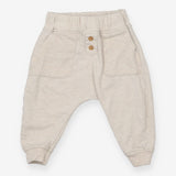 Joggers cream with ribbed pockets