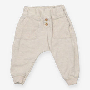 Joggers cream with ribbed pockets