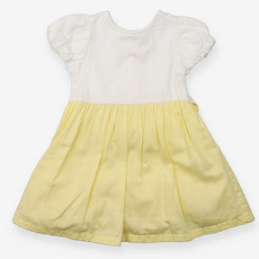 Dress lemon yellow white layered dress