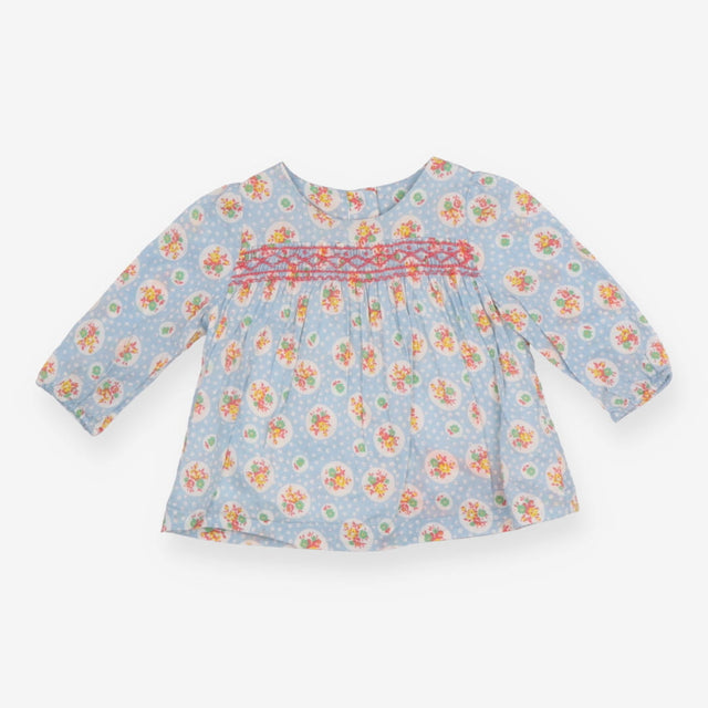 Tunic Long Sleeve Blue Floral