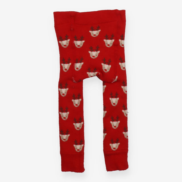 Tights Festive Reindeer Print Red