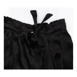 Trousers Black Wide Leg Tie Waist Satin Finish
