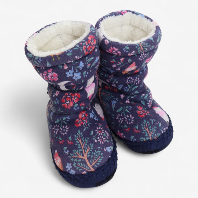 Navy Woodland Slipper Boots