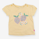 Yellow Striped Floral Lemons T-shirt