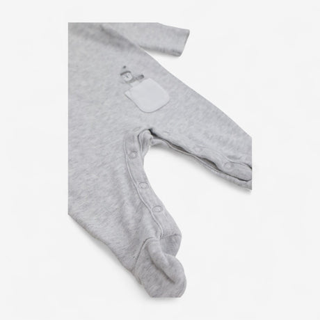 Sleepsuit Grey with Penguin in Pocket