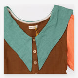 Isle of Shee 100% Linen Colorblock Statement Colla