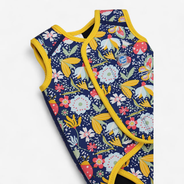 Navy Floral Wrap over Wetsuit 