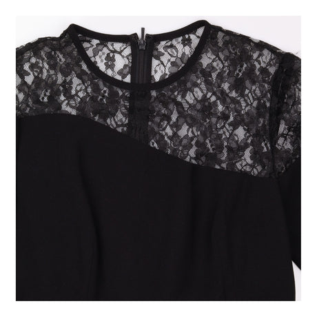 Dress Black Lace Long Sleeve Asymmetric Pleated