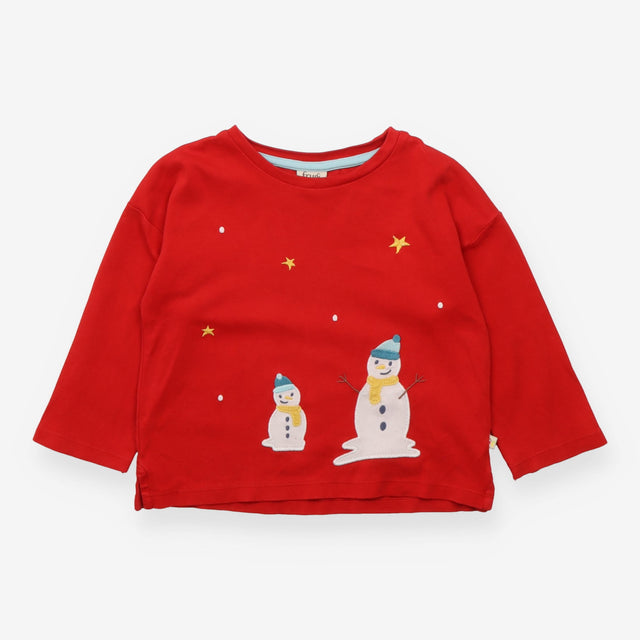 T-shirt long sleeve red snowmen