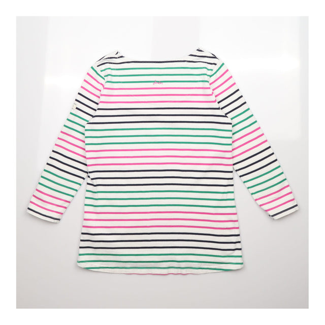 White Pink Green Navy Striped Long Sleeve Breton T