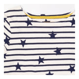 Cream Navy Star Stripe Long Sleeve Breton Top