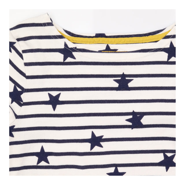 Cream Navy Star Stripe Long Sleeve Breton Top