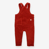 Burnt Orange Bear Velour Dungarees 