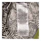 Black Cream Leaf Print Notch Neck Long Sleeve Tuni