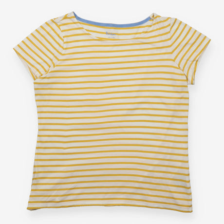 T-Shirt Striped Short Sleeve Cotton Yellow Cream