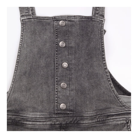Denim Dungaree Shortalls Washed Charcoal Grey