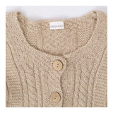Chunky Wool Cable Knit Cardigan – Beige