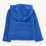 Ribbed Velour Hooded Jacket Blue with Ears