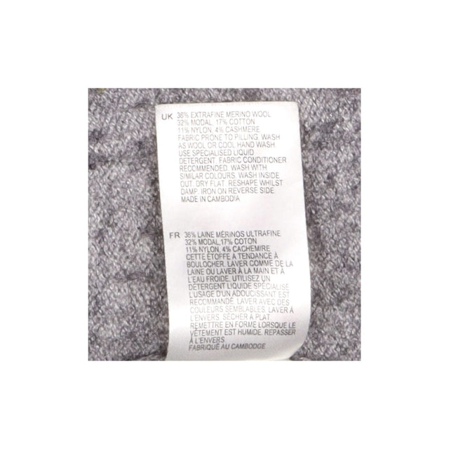 White Stuff Grey Charcoal Marl Open Front Knit Car