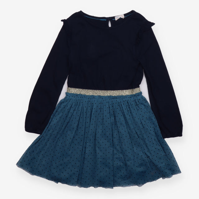 Dress Long Sleeve Navy with Tulle Skirt