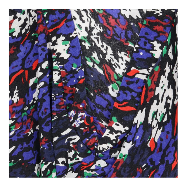 Mini Dress Abstract Print Draped Sleeveless Pocket