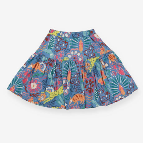 Jersey Skirt with Shorts - Blue Jungle Print