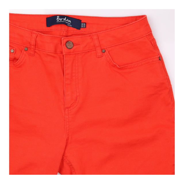 Bright Red Stretch Denim Slim Leg Petite Jeans ```