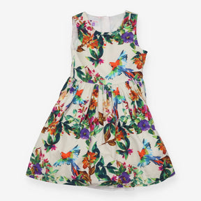 White Parrots Dress
