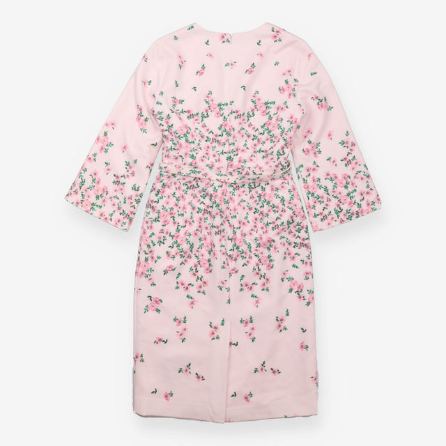Midi Dress Blush Pink Floral Belted Petite