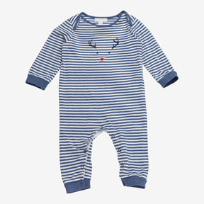 Blue Stripe Red Nose Sleepsuit