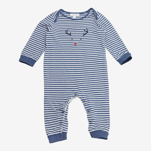 Blue Stripe Red Nose Sleepsuit