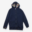 Hoodie navy zip stripe hood
