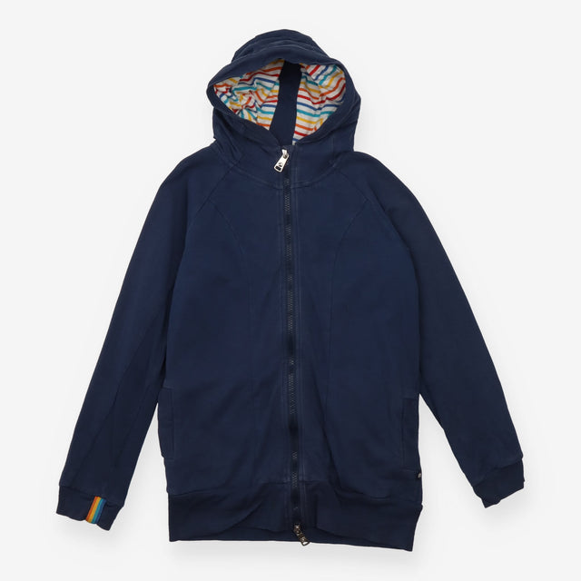 Hoodie navy zip stripe hood
