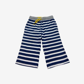 Blue and White Stripe Jersey Shorts