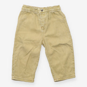 Jeans pull on wide leg yellow
