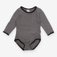 Bodysuit black white stripe LS easysuit