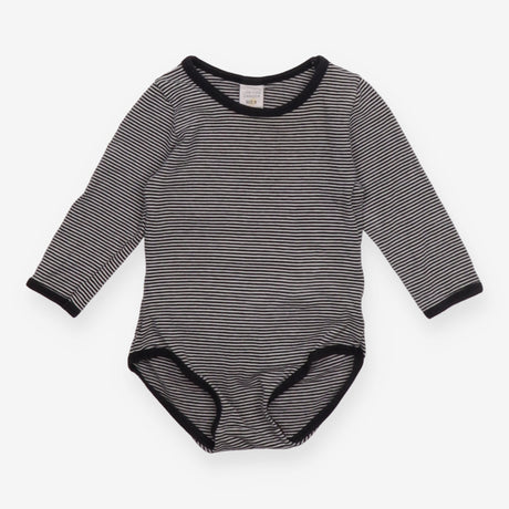 Bodysuit black white stripe LS easysuit